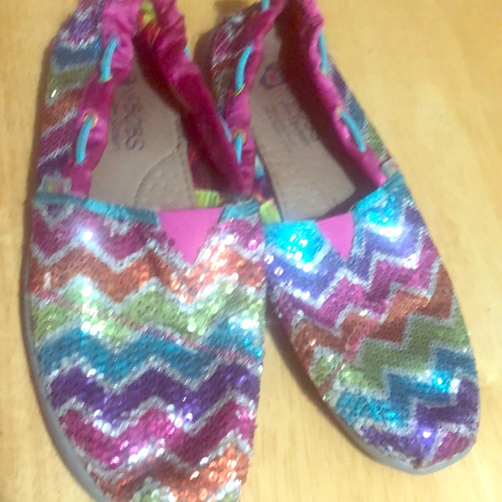 Sequin Bobs slide on shoes size 4 shoes